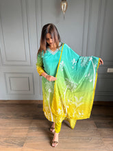 Muslin embroided ombre suit with lining on shirt (Somya)